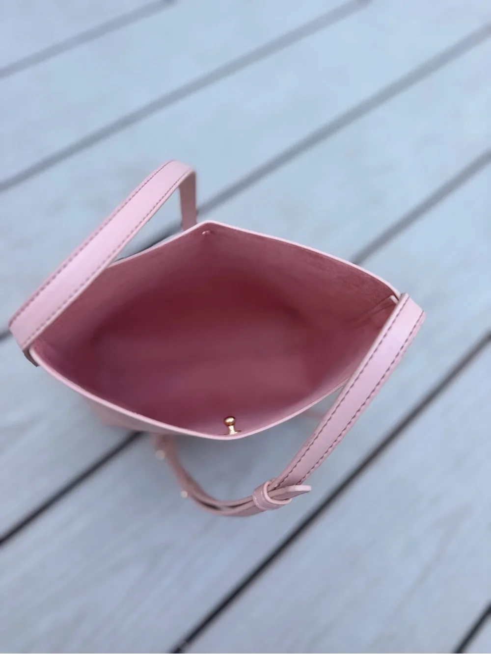 SAMARA Soft Pink Bucket Crossbody Bag Adjustable Strap